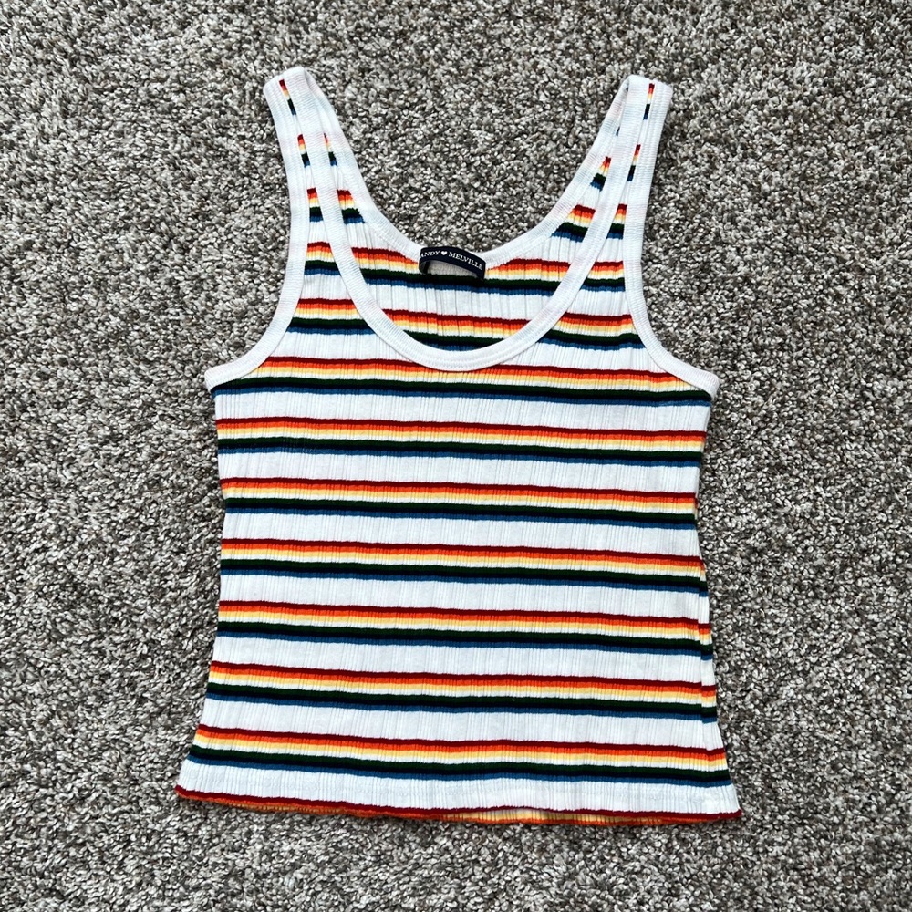 Brandy Melville Rainbow Cropped Tank Top